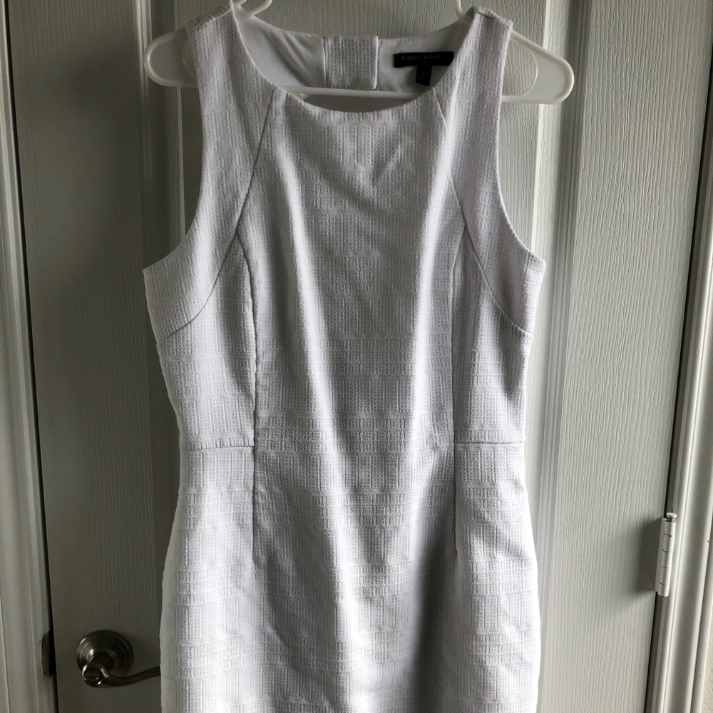Banana Republic white sheath with cutout